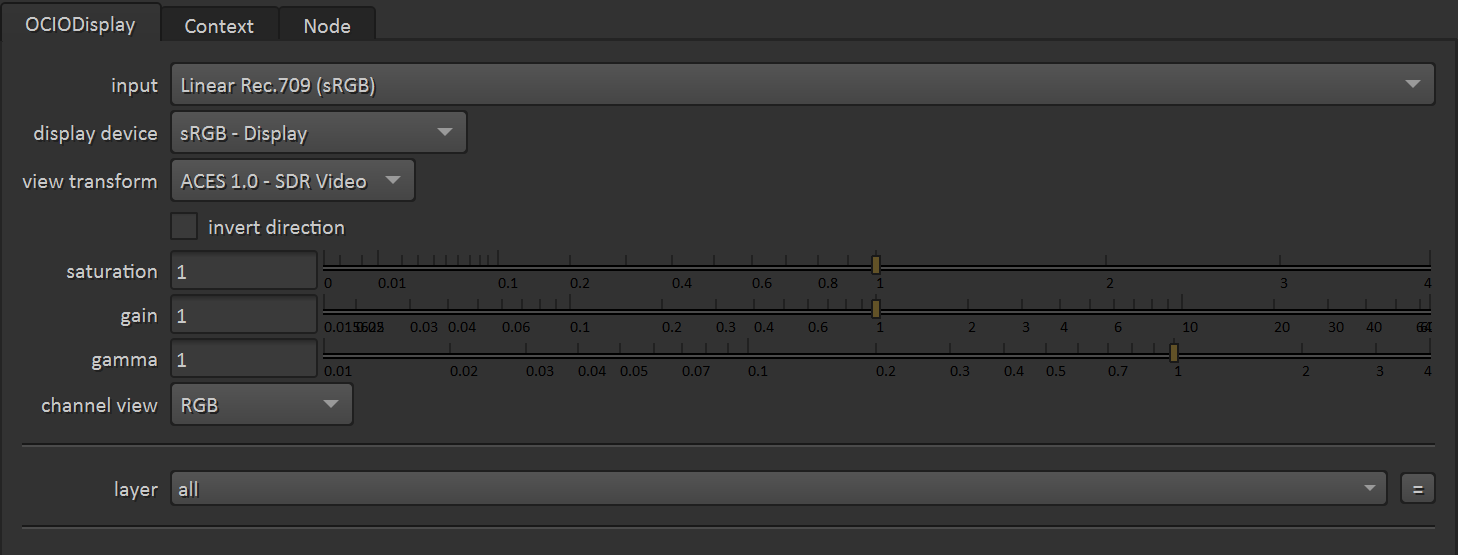 OCIO Display node in Nuke